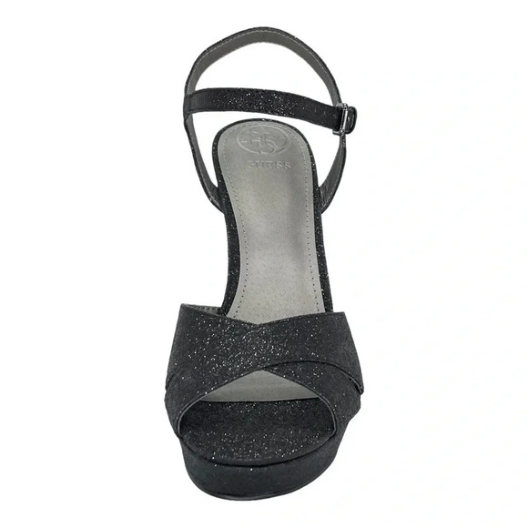 Guess Jordie Black Glitter Metallic Womens Heels Size 7.5M - Picture 4 of 11